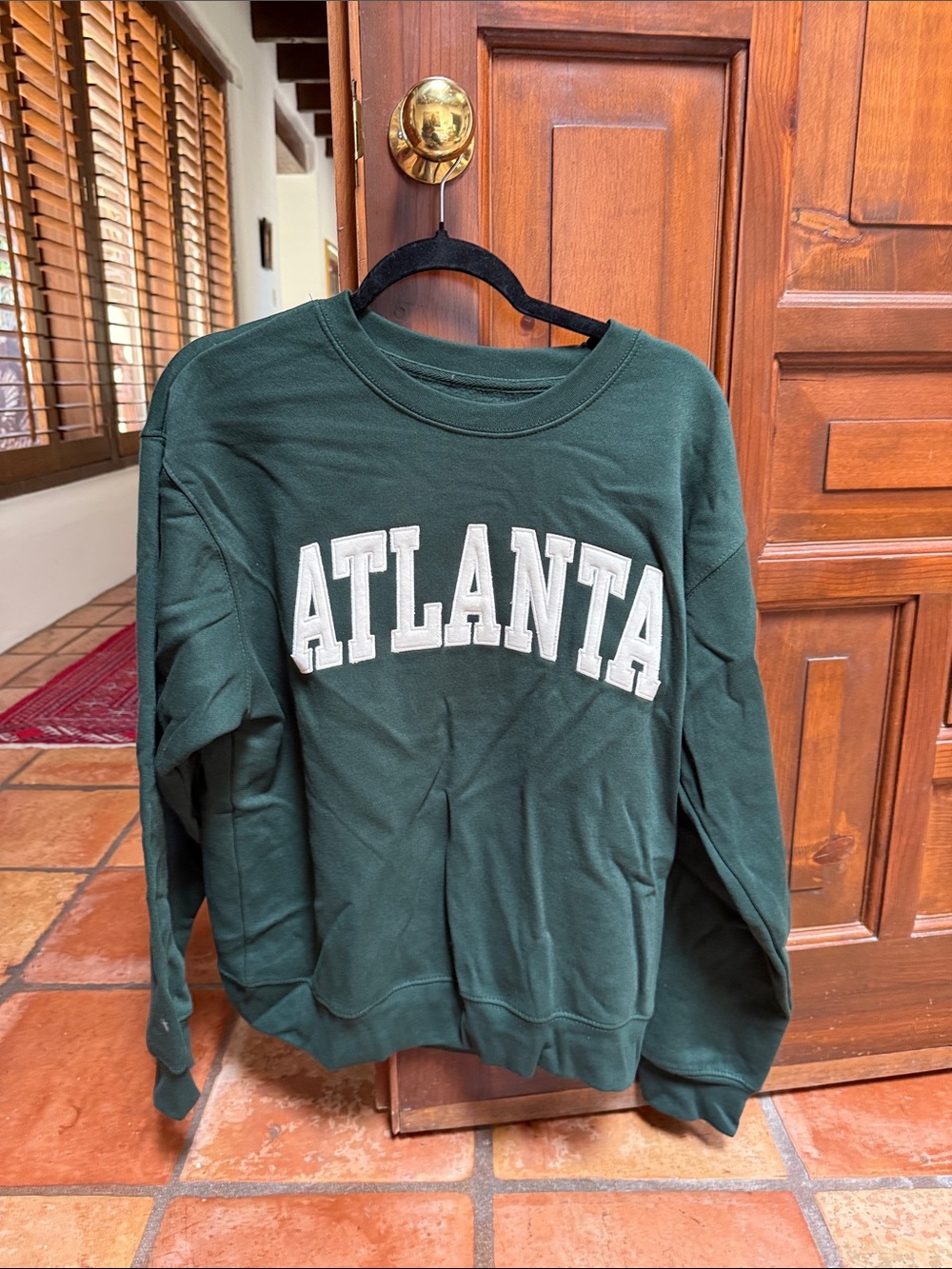 Classic Crewneck Sweatshirt - Deep Green ATLANTA Lettering